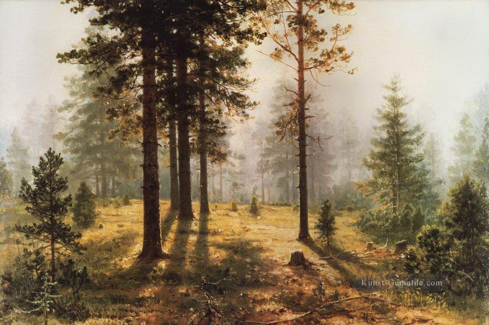 Nebel in der Wald klassische Landschaft Ivan Ivanovich Bäume Ölgemälde